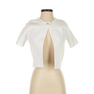 Zara White Keyhole Shortsleeved Cardigan